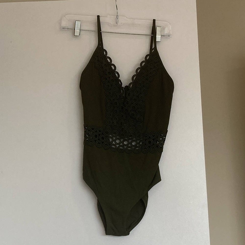 BECCA Circle One-piece Swim Suit in Olive